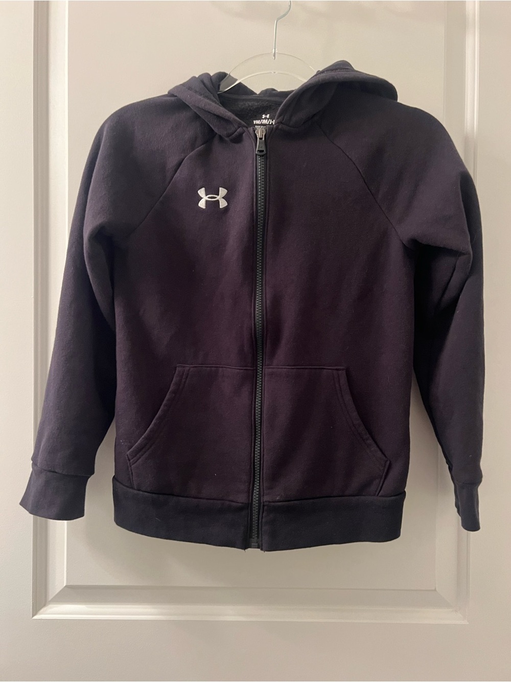 Under Armour Boys Youth Medium Full Zip Fleece Hoodie Black
